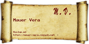 Mauer Vera névjegykártya